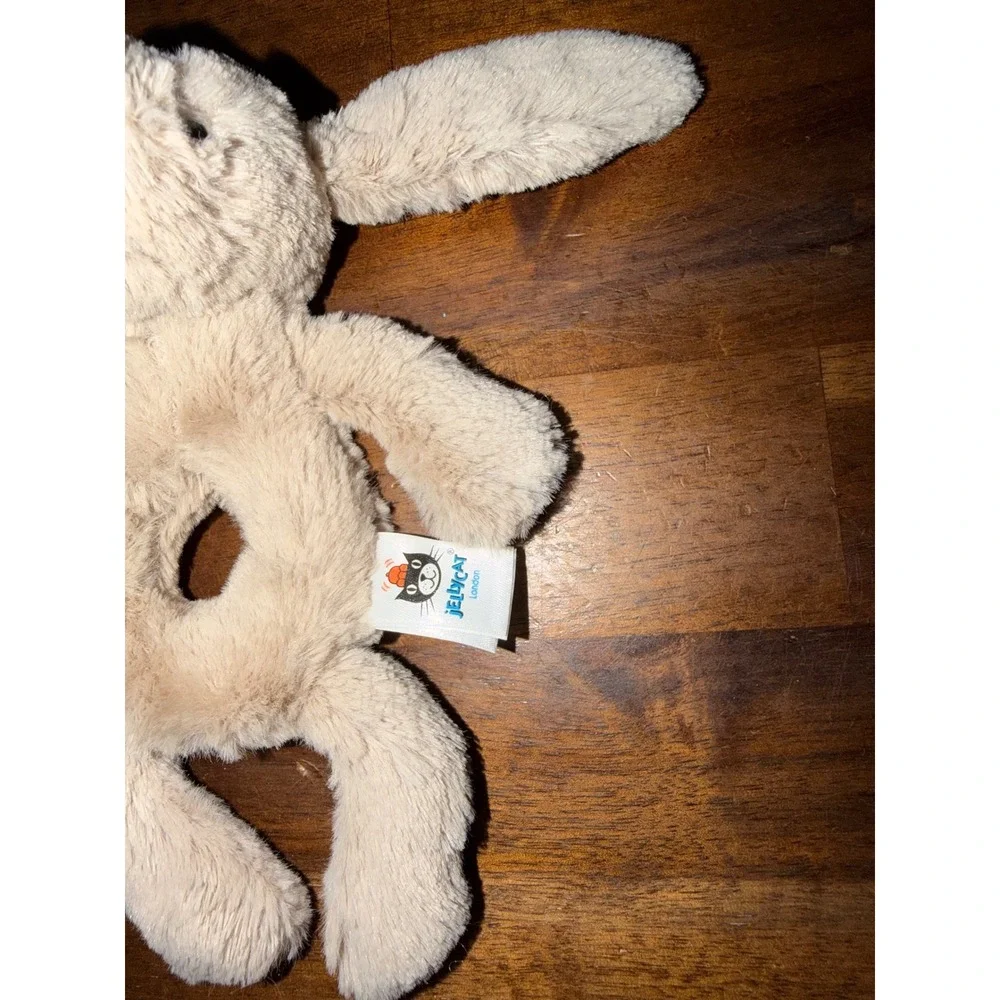 Jellycat Bashful Beige Bunny Ring Rattle Plush Baby Toy Soft Stuffed Animal